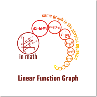 Linear function graph - red Posters and Art
